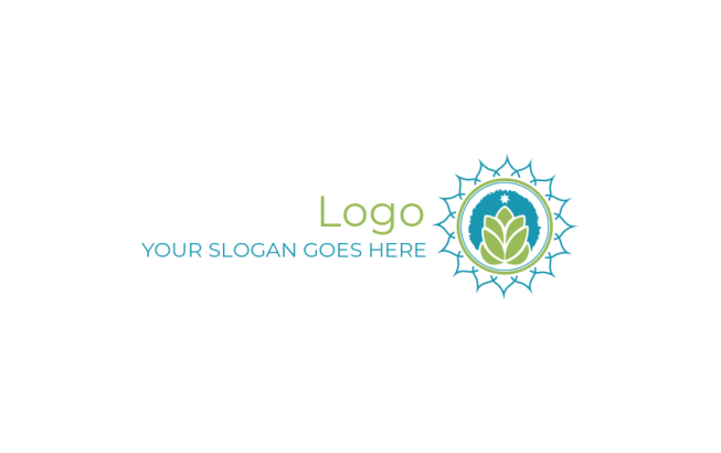 spa logo icon lotus flower in circle