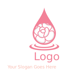spa logo icon flower in drop - logodesign.net