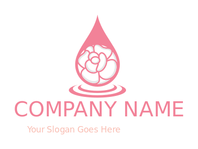 spa logo icon flower in drop - logodesign.net