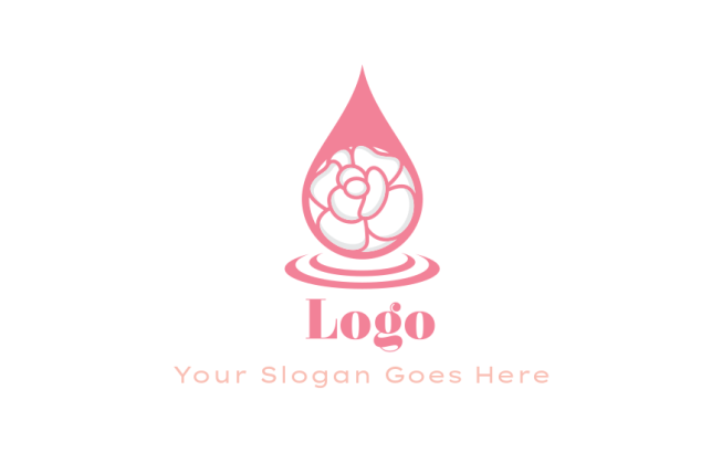 spa logo icon flower in drop - logodesign.net