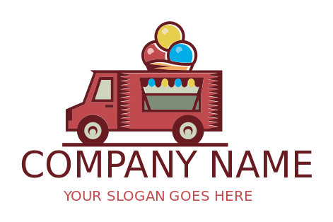 transportation logo food truck ice cream on top