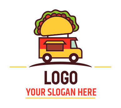 food truck with taco on top | Logo Template by LogoDesign.net