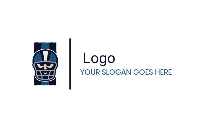 sports logo maker football player wearing helmet