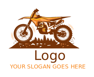 forest hills and trail bike logo design