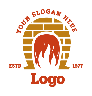 handyman logo forge kiln in horseshoe shape