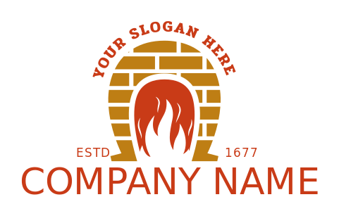 handyman logo forge kiln in horseshoe shape