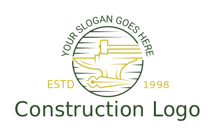 blacksmith logo forge with hammer anvil