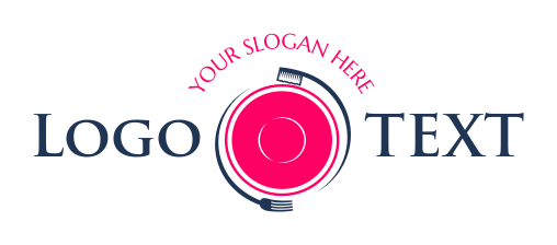 hotel logo fork and brush around plate