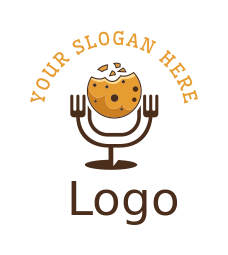 snack bar logo chocolate cookie on fork holder