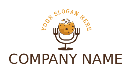 snack bar logo chocolate cookie on fork holder