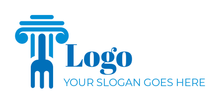 restaurant logo maker fork in column