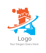 fort with swoosh in Chicago map