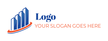 investment logo icon bars in swooshes