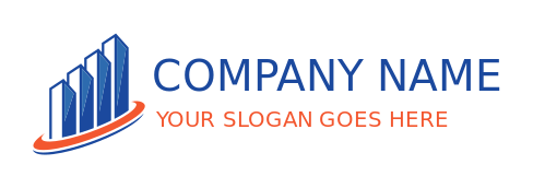 investment logo icon bars in swooshes