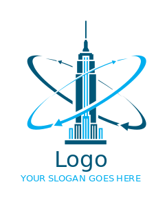 Freedom Tower and swoosh arrows
