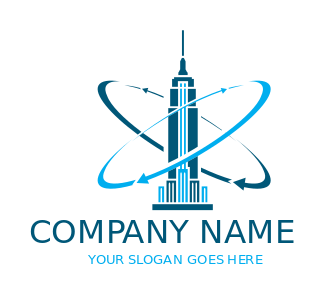 Freedom Tower and swoosh arrows