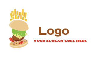 restaurant logo maker french fries with burger