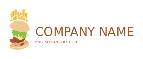 restaurant logo maker french fries with burger