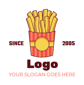 restaurant logo template fries in a packet