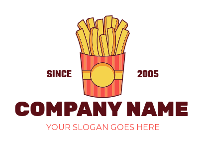 restaurant logo template fries in a packet