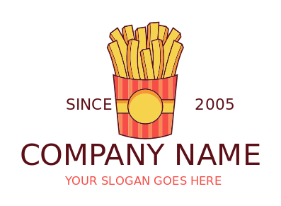 restaurant logo template fries in a packet