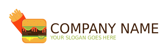 restaurant logo fries with square hamburger