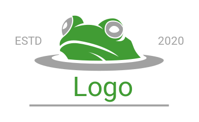 animal logo frog head submerged in water