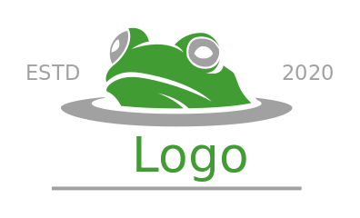 animal logo frog head submerged in water