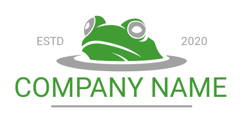 animal logo frog head submerged in water