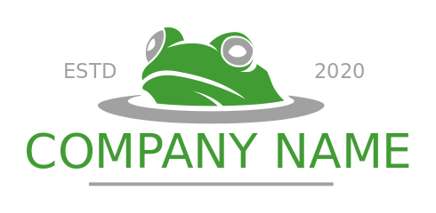 animal logo frog head submerged in water