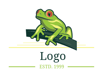 create an animal logo frog on a branch