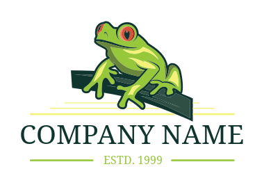 create an animal logo frog on a branch