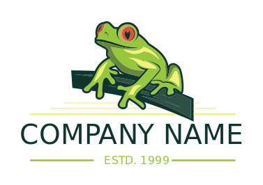 create an animal logo frog on a branch