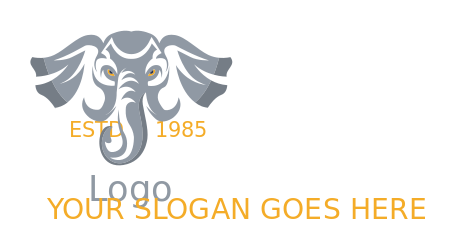 animal logo online elephant front face