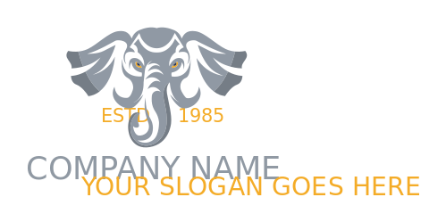 animal logo online elephant front face