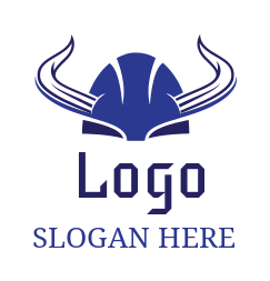 security logo icon blue viking helmet