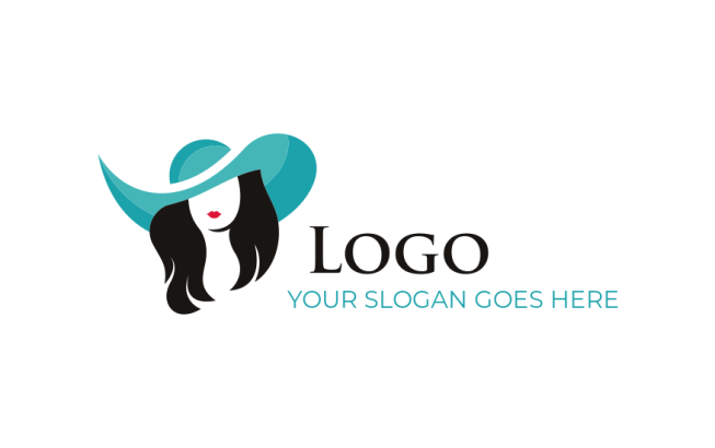 make a fashion logo woman wearing hat