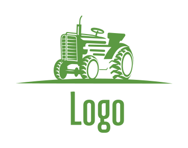 agriculture logo farming tractor with wheels 