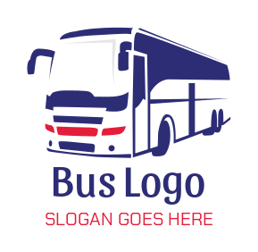 Logo editor front view of tour bus