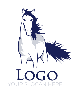 animal logo maker front view stallion