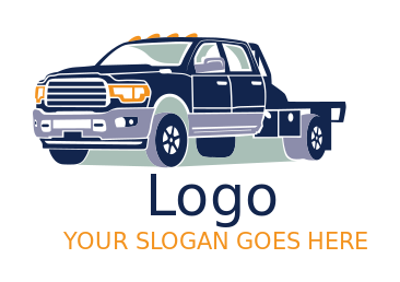 auto logo front view tow truck illustration