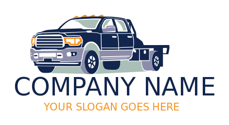 auto logo front view tow truck illustration