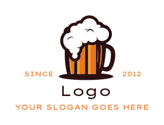 create a bar logo frothy beer mug
