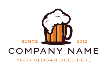 create a bar logo frothy beer mug