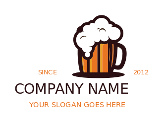 create a bar logo frothy beer mug