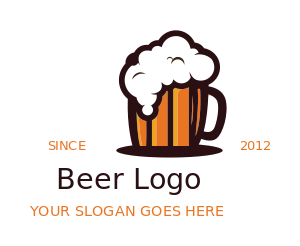 create a bar logo frothy beer mug