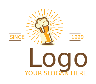 pub logo frothy beer with rays