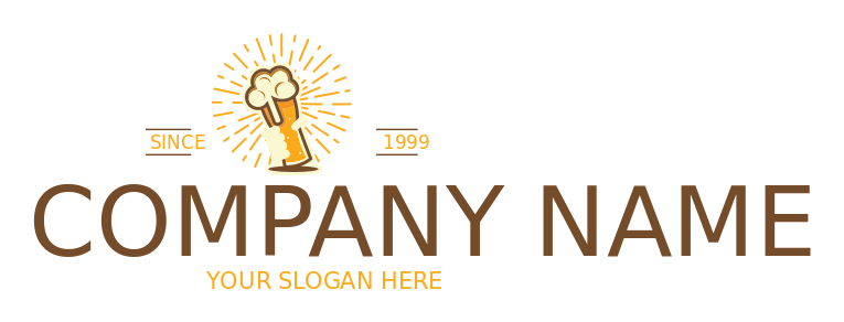 pub logo frothy beer with rays