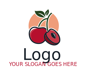 make a food logo cherries with pit 