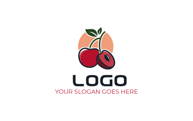 make a food logo cherries with pit 